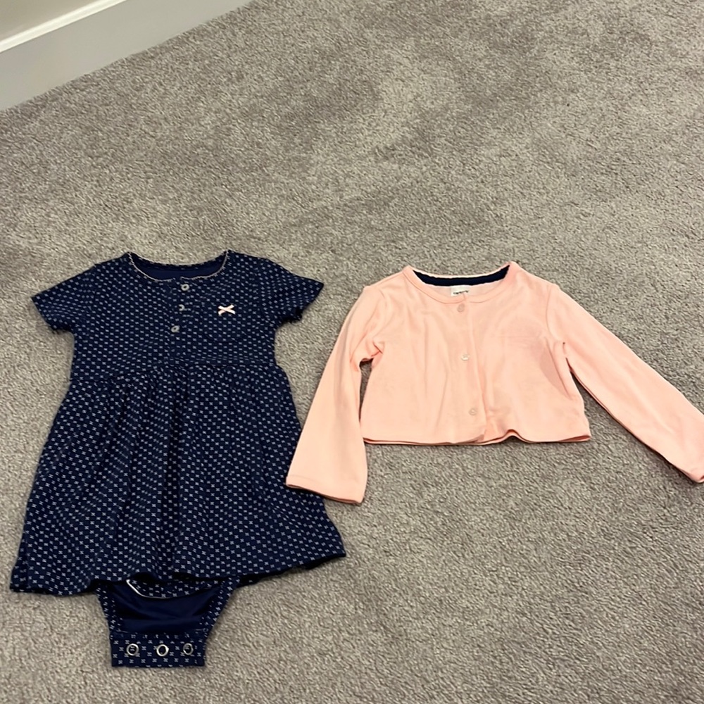 Carter’s Baby Dress with Cardigan (Size 12M)